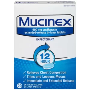 Mucinex 600 mg 20 Tablets