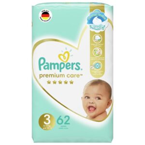 Pampers Premium Care Diapers Size 3, 6-10 kg 62 Baby Diapers