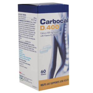 Carbocal D 400 Calcium 500mg Vitamine D3 400IU Chewable Tablets 60's