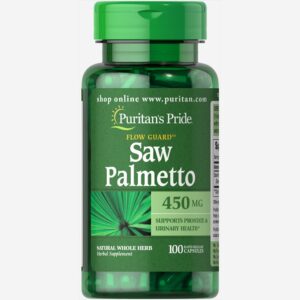 مكمل عشبي Puritan's Pride 450mg Saw Palmetto للبروستاتا وصحة المسالك البولية 100 كبسولة